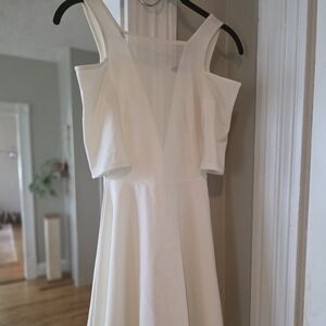 Cold-Shoulder Dress with Mesh Inset